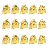 HYTROVE 100 Pezzi Sacchetti Regalo Piccolissimi Oro Chiusura a Coulisse, Leggeri e Multifunzionali per Bomboniere e Gioielli alle Feste