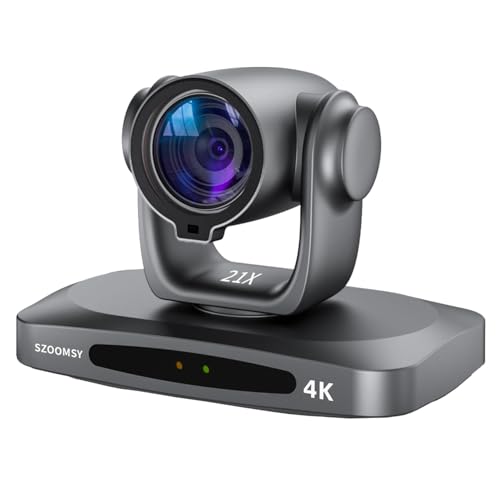 SZOOMSY AI Tracking 4K PTZ Camera with 21X Optical Zoom | HDMI/3G-SDI/USB/POE Video Conference Camera for Live Streaming, Church, Worship, Education, YouTube, Facebook