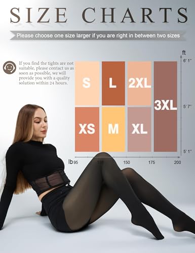 Image of KBVOT Fleece Lined Tights Women Sheer Warm Pantyhose Leggings Fake Translucent Thermal Winter Thick Tights for Dresses