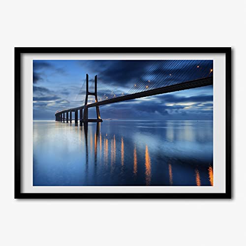 Cadre en bois 70x50 cm Tulup pour affiche et peinture de pont moderne