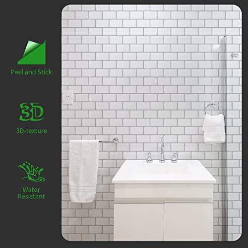 LONGKING White Subway Tiles Peel and Stick Backsplash, Stick on Tiles Kitchen Backsplash (Pack of 10, Thicker Design)