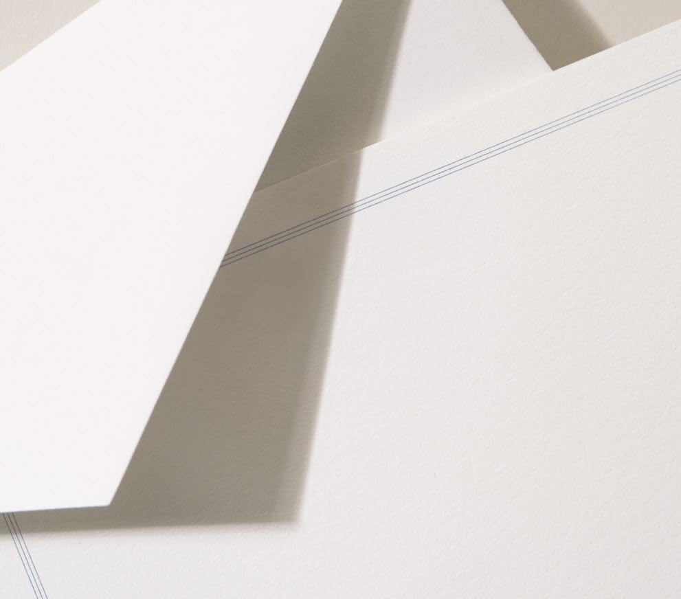 Crane & Co. Navy-Blue Triple Hairline Correspondence Card – Premium Cotton Paper, Elegant Stationery for Personal & Professional Notes, 25 Cards & Envelopes.