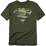 Popfunk Camo Superman Logo S Shield Green T Shirt & Exclusive Stickers (XX-Large)