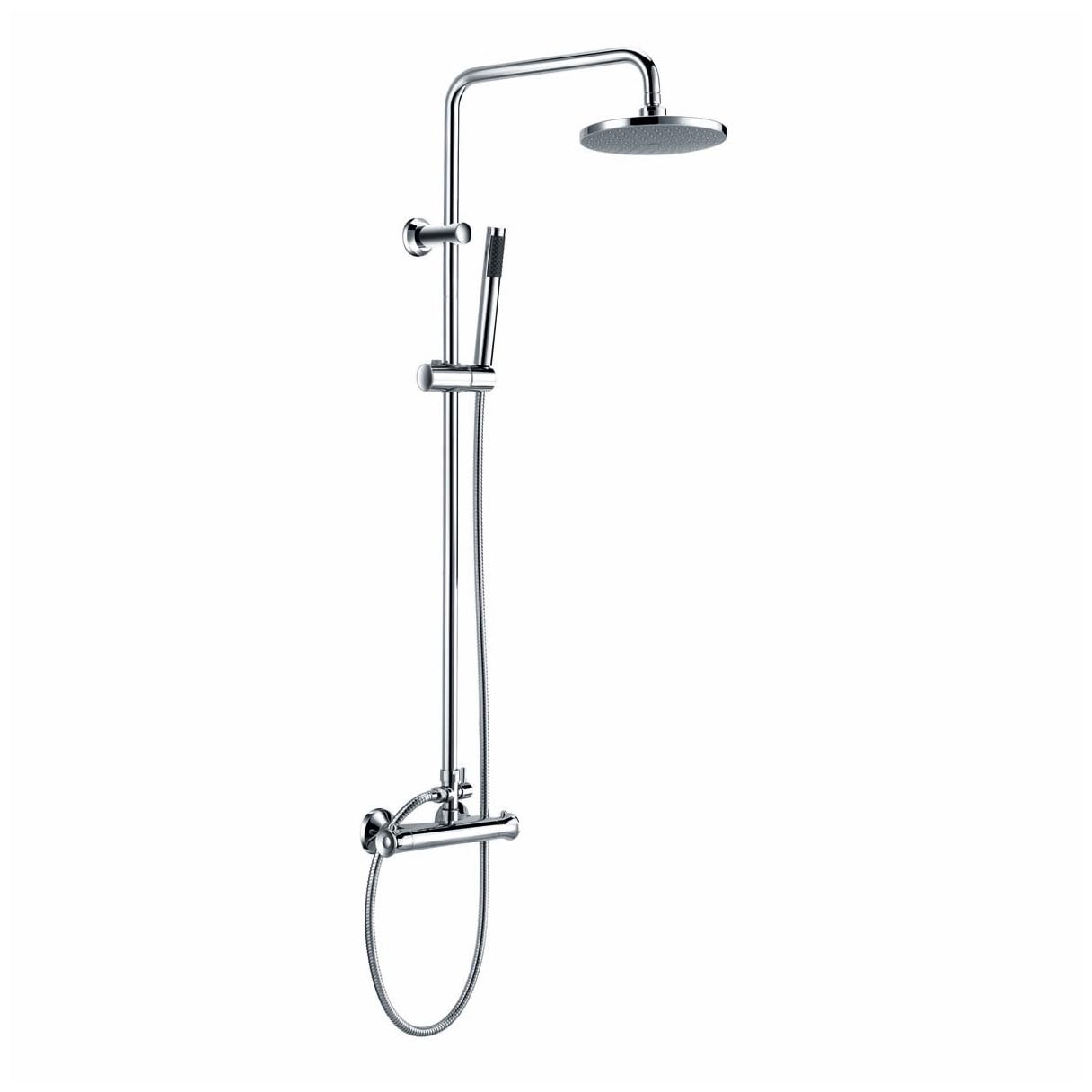 Tidy Round Thermostatic Bar Valve with Riser Rail Rainshower
