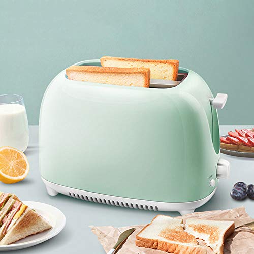 Heimgebrauch Vollautomatische Toaster,Mit 5 Backeinstellungen Frühstück Toaster,Mini Sandwich Maker,Abnehmbare Brotkrumenschale,Grün