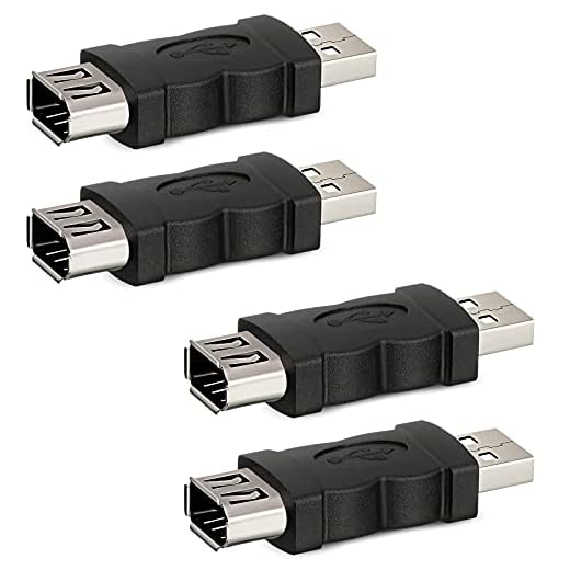 4 Pieces Firewire IEEE 1394 6 Pin USB Adapter Female F to USB M Male Cable Converter Firewire 6 Pin to Male USB 2.0 Adapter for Printer, Digital Camera, Scanner, Hard Disk