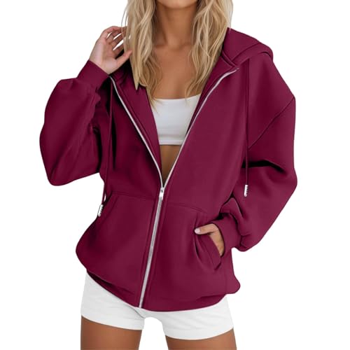 Generisch Sweatshirt Jacke Damen Sweatjacke Mit Kapuze Hoodie Oversize...
