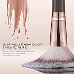 KINGMAS Foundation Makeup Brush, Double-ended Angled/Round Top Contour Brush for Beauty Blending Liquid Powder, Concealer Cream Cosmetics Blush Makeup Brush (Brown) - Image 2