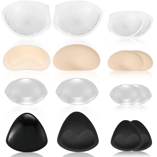 Image of SATINIOR Silicone Bra Inserts Breathable Enhancers Waterproof Push Up Bra Pads Non Slip Reusable Pad for Bikini