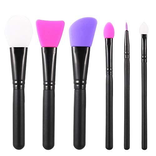 Opopark 6 Pezzi Pennello Maschera Facciale Applicatori Cosmetici in Silicone Pennelli per Trucco Viso Maschera di Fango Fai-da-te Strumento di Bellezza