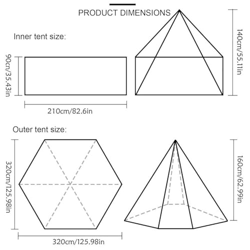Carpa de Camping Ligera para 1 Persona 4 Estaciones Verde miniatura 3