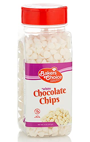 White Chocolate Flavored Chips Non Dairy, Kosher 9 ounce. Baker’s Choice.