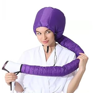 SYXLS Haartrockner-Aufsatz, Helm-Trocknung Kappe für Haare, Trockenhauben Mit Gummiband für Kapuzenaufsatz, für Frauen Und Mädchen, Nasses, Dickes Haar (Violett)