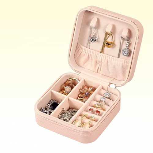 Image of P Arts Personalised Mini Jewellery Organizer for Women - Custom Name Rakhi Gift for Sister | Rakshabandhan Special Jewelry Storage Box, PU Leather Travel Case