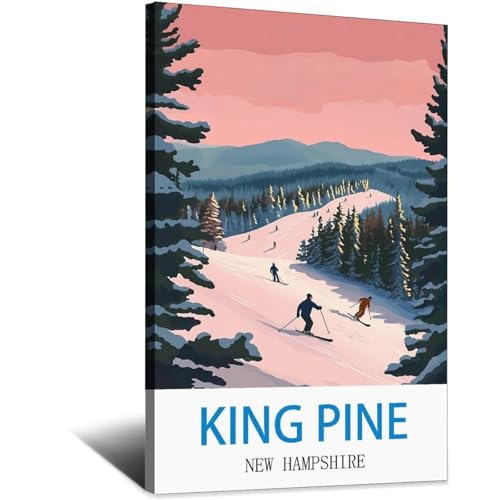 Affiche de voyage vintage King Pine New Hampshire LNBIAND 20x30 cm pour deco