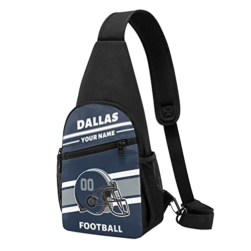 Custom Sling Bag, Personalized Dallas Crossbody Bags for Men Women, Customize Name and Number Sling Shoulder Backpack, Chest Bag Hiking Travel Daypack for Outdoor2