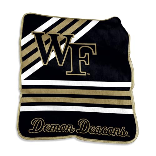 Logo Brands NCAA Wake Forest Demon Deacons Striped Raschel Throw Blanket 50 x 60 Soft Fleece Blanket Officially Licensed Collegiate Design Cozy Throw for Tailgating Game Day & Home Dcor