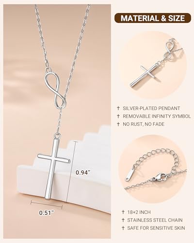 Infinity Cross Necklace, Confirmation Gifts for Teen Girls Catholic Christian Religious Gifts for Women3