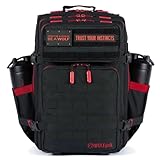 WOLFpak 45L Athletic Gym Backpack - Durable 1000D Waterproof Oxford Material with MOLLE Webbing, Laptop Pocket & Dual Cup Holders, Durable Fitness/Travel/Military Daypack (Red Wolf)