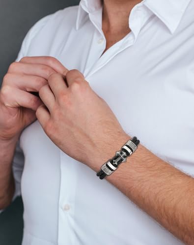 Mens Cuff Cross Bracelets - Silver Plated Stainless Steel Christian - Leather Religious Punk Jewelry2