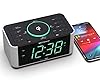 Emerson ER100202 Smartset Dual Alarm Clock Radio with USB Port and QI Wireless Phone Charger with Bluetooth, All Qi Compatible Phones