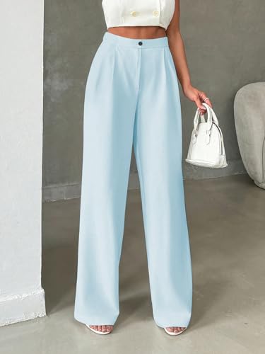 Image of Toochki Trousers for Woman Pants Women's Formal Office Korean | Black Track Pant | Straight | Cotton Spandex Stretchable Trouser | High-Waisted Bottom Wear