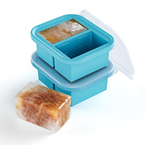 1 Cup Silicone Freezer Tray With Lid,Silicone Food Freezer Molds,Soup Freezer Trays,for Freezing Soup Sauce Leftovers,Homemade Meal Prep-2 Pack