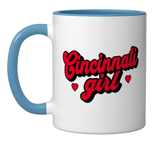 Tazón Retro Cincinnati Girl Cerámica 11 onzas Azul y Blanco miniatura 1