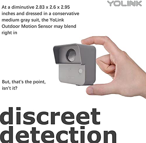 Yolink Smart Outdoor Motion Detector, Trespassing Alarm, Driveway Alert, 1/4 Mile Range Lora-Powered Wireless Motion Sensor, App For Remote Monitoring & Alerts, Alexa, Ifttt. Hub Required! #TOP3