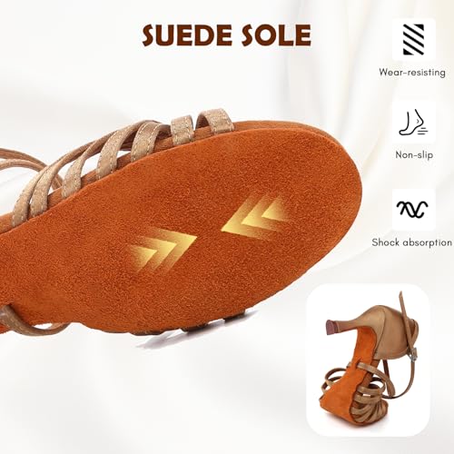 Chaussures danse latine tango salsa talon 7.5cm bout ouvert - 5