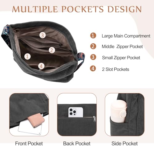 Bolso Tote de Pana Grande para Mujer miniatura 4