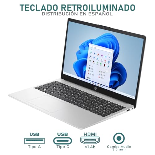 Image of HP Laptop 255 G10 AMD Ryzen 3 7330U 16GB RAM 512GB SSD 15.6 inch Windows 11 Home Spanish Keyboard