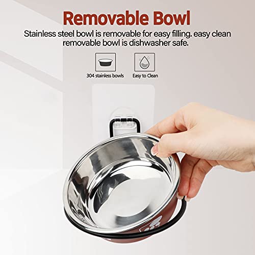 Torlam Elevated Cat Bowls, Wall Mounted Cat Food Dish, Raised Cat Food and Water Bowls, Stainless Steel Elevated Pet… - Image 3