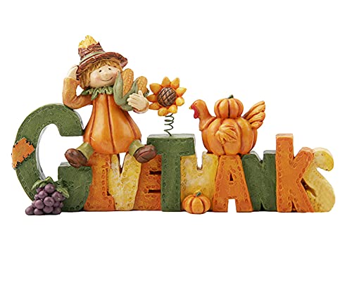 Realideas Resin Thanksgiving Turkey Pumpkin Tabletop Fall Decoration cover
