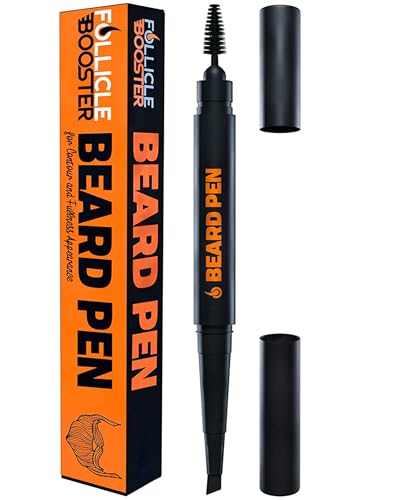 Beard Pen Filler for Men - Barber Styling Grooming Pencil - Waterproof Proof, Sweat Proof, Long Lasting Solution with Natural Finish - Cover Beard and Scalp Patches in Seconds - Dark Brown 1 Pack