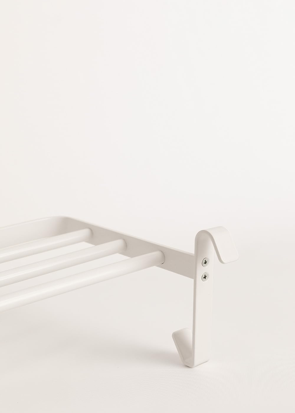 CREATE/Etagère avec Crochets et 3 Barres pour Porte-Serviettes Blanc/Etagère supplémentaire, Permet de Suspendre Les Serviettes, 46x23x2 cm