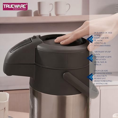 Image of Trueware PU Insulated Beverage Dispenser 2700 ML Stainless Steel for Serving Tea and Coffee