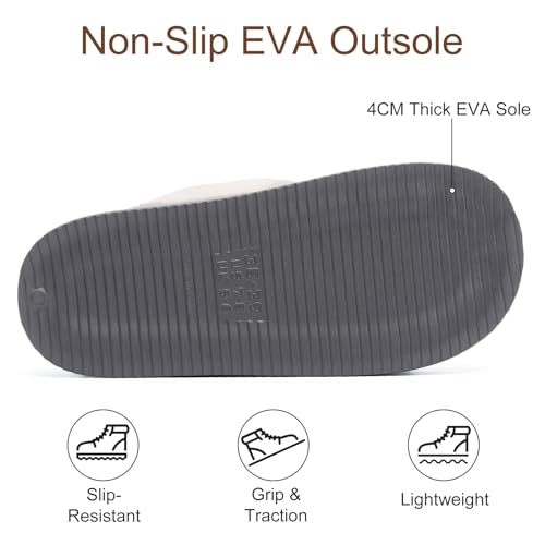 Womens Slippers for Women Cozy Memory Foam House Slippers Winter Warm Comfy Furry Shoes for Indoor Outdoor Suede Platform with Anti-Skid Sole4