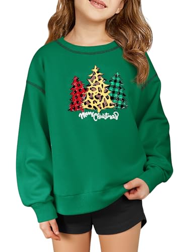 Sweat-shirt de Noël fille col rond anti-froid manches longues