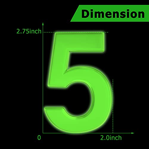 Image of 20 Pieces House Numbers Mailbox Numbers 0-9, 3D Door Address Numbers Self Adhesive Mailbox Numbers Sticker or House, Apartment, Office, Hotel Room, Mailbox Signs (Glowing Color,2.76 Inch)