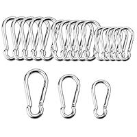18 Stück Karabiner Set DREI Größen von Karbonstahlschnallen, Karabinern und verzinkten Bergsteigerhaken, 4 x 40mm 6 x 60mm 8 x 80mm Geeignet für Rucksacktouren, Hundetrekking und Camping