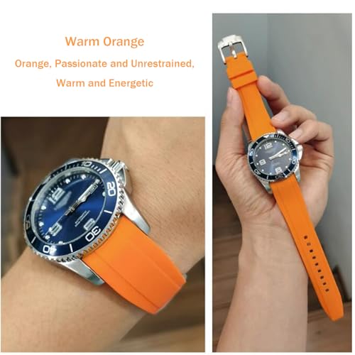 Image of Bands for MoonSwatch Watch,Curved end No Gap,Premium Silicone Rubber Watch Strap for Omega X Swatch Moonswatch Speedmaster /Rolex /SEIKO 20mm 22mm Watch Strap Replacement Band for Men Women