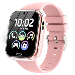 Montre Connectée Enfant – Smartwatch Téléphone Pour Fille Garçon avec Appel SOS, Réveil, 19 Jeux, Montre Intelligente Enfants de 4 à 12 Ans Cadeau avec Musique, Appareil Photo, Lampe Poche, Rose