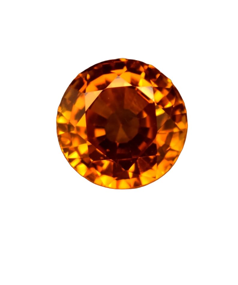 Saphir orange rond de 10 mm pour bague et pendentif fait main
