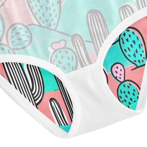 Green Cactus Cute Panties Girl Toddler Underwear Custom Cotton Animals Kids Briefs Undies 2t 5