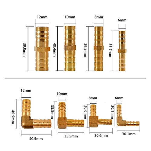 Conector de tubería de lengüeta en codo de latón de 10mm para mangueras de agua 4