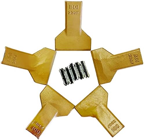 BDI Wear Parts 23 230 Series 230F Bucket Teeth Replacement Teeth for Bobcat Bucket Tooth with 23p Flex Pin for Hensley Excavator - 5 Pack