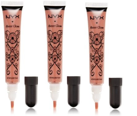 (Pack of 3) NYX Sheer Tube Gloss, Shangri-La, 15ml.