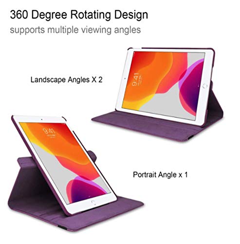 Ipad Air 1St Generation Case Compatible Models A1474 A1475A1476 Md785Ll/A Md876Ll/A 360 Rotating Stand With Wake Up/Sleep Function (Purple) #TOP2