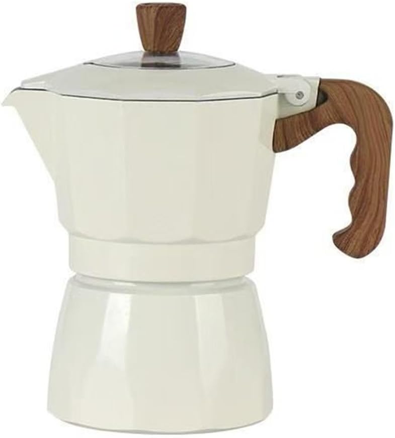 Double Valve Moka Pot Set - 3 Cup Italian Stovetop Espresso Maker with Grinder & Coffee Canister, Premium Aluminum Titanium Coated Coffee Pot for Home & Camping (7 Piece Set or 3 Piece Set)